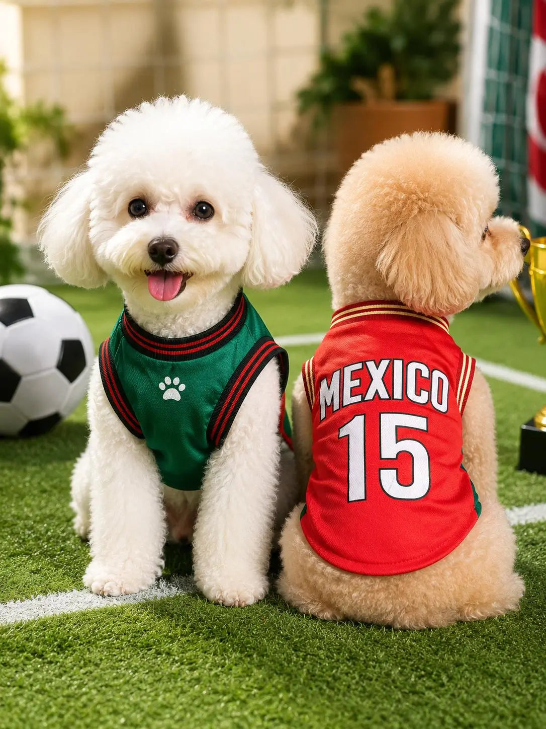 Adorable Mexico 15 Pet Jersey Shirt - Breathable Mesh Sports Vest for Small & Medium Dogs and Cats, Perfect for Daily Wear, Outdoor Adventures, and Special Occasions!