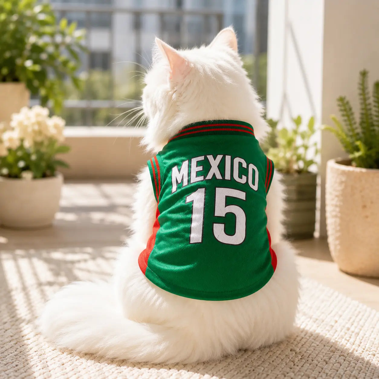 Adorable Mexico 15 Pet Jersey Shirt - Breathable Mesh Sports Vest for Small & Medium Dogs and Cats, Perfect for Daily Wear, Outdoor Adventures, and Special Occasions!
