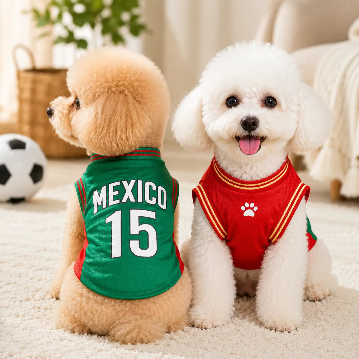 Adorable Mexico 15 Pet Jersey Shirt - Breathable Mesh Sports Vest for Small & Medium Dogs and Cats, Perfect for Daily Wear, Outdoor Adventures, and Special Occasions!