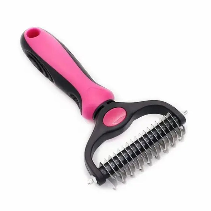 Ultimate Pet Grooming Rake - Double-Sided Deshedding & Dematting Tool for Dogs & Cats, Extra-Wide Brush Reduces Shedding by 95%!
