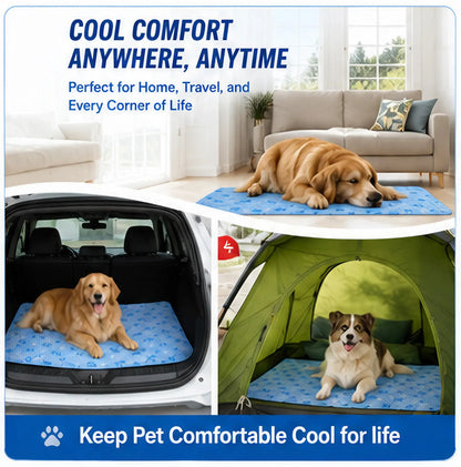 Ultimate Washable Pet Cooling Pad - No Gel, No Electricity, Non-Slip Summer Bed for Dogs & Cats, Waterproof Ice Silk, Perfect for Couch & Crate (Sizes S-L)