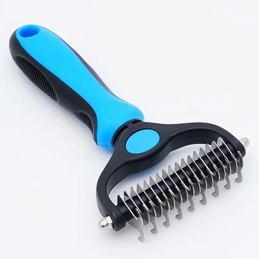 Ultimate Pet Grooming Rake - Double-Sided Deshedding & Dematting Tool for Dogs & Cats, Extra-Wide Brush Reduces Shedding by 95%!