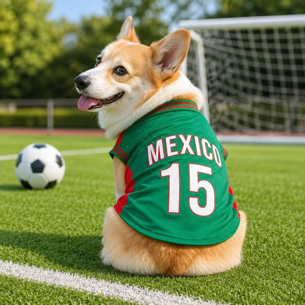 Adorable Mexico 15 Pet Jersey Shirt - Breathable Mesh Sports Vest for Small & Medium Dogs and Cats, Perfect for Daily Wear, Outdoor Adventures, and Special Occasions!