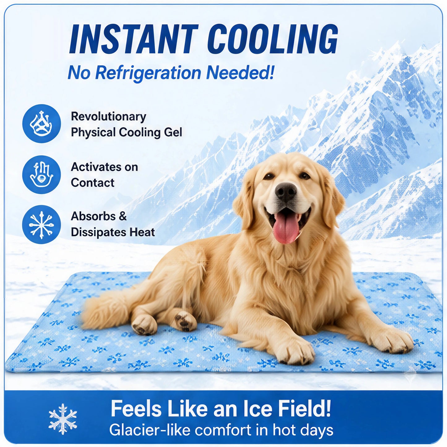 Ultimate Washable Pet Cooling Pad - No Gel, No Electricity, Non-Slip Summer Bed for Dogs & Cats, Waterproof Ice Silk, Perfect for Couch & Crate (Sizes S-L)
