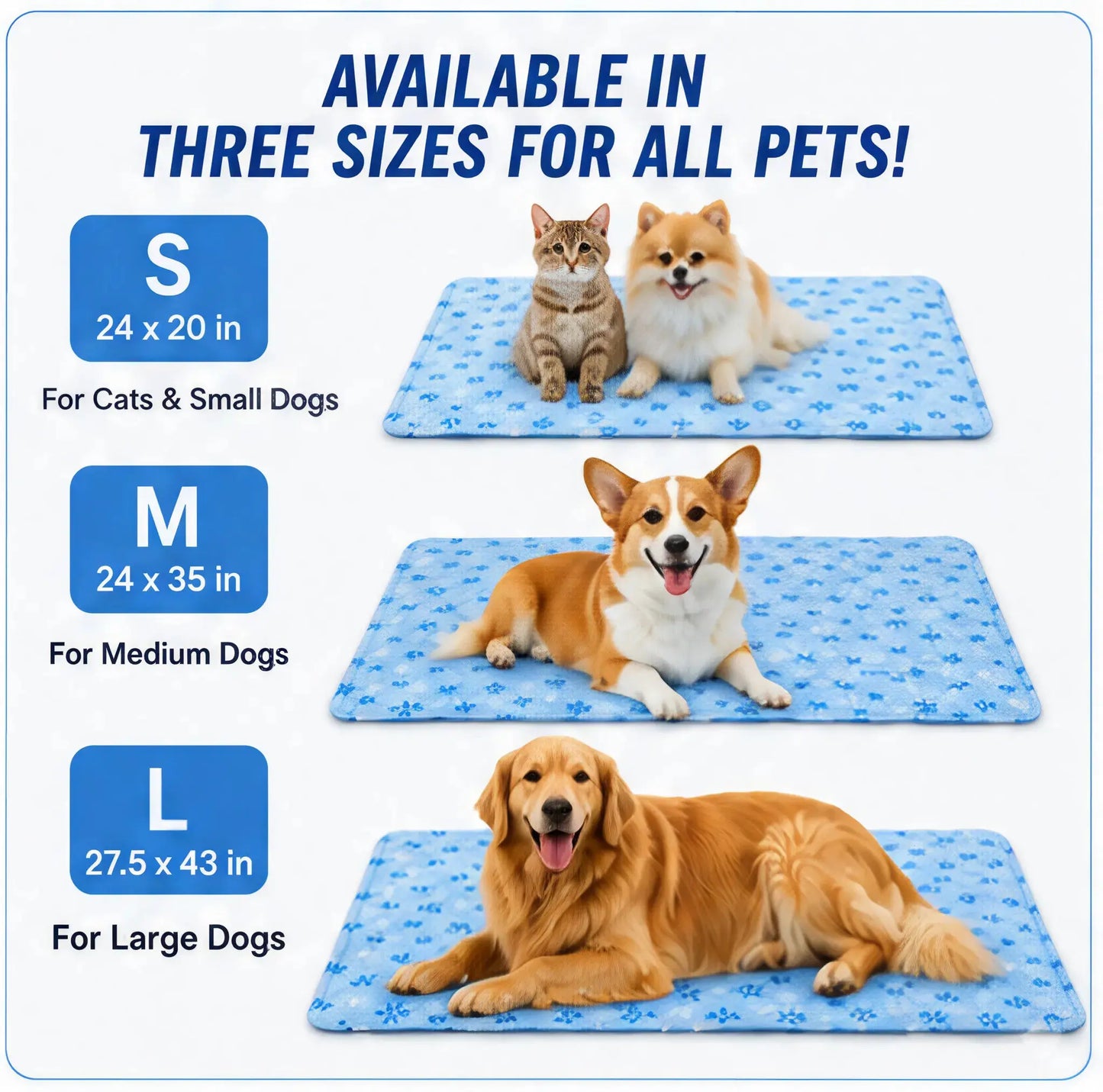 Ultimate Washable Pet Cooling Pad - No Gel, No Electricity, Non-Slip Summer Bed for Dogs & Cats, Waterproof Ice Silk, Perfect for Couch & Crate (Sizes S-L)