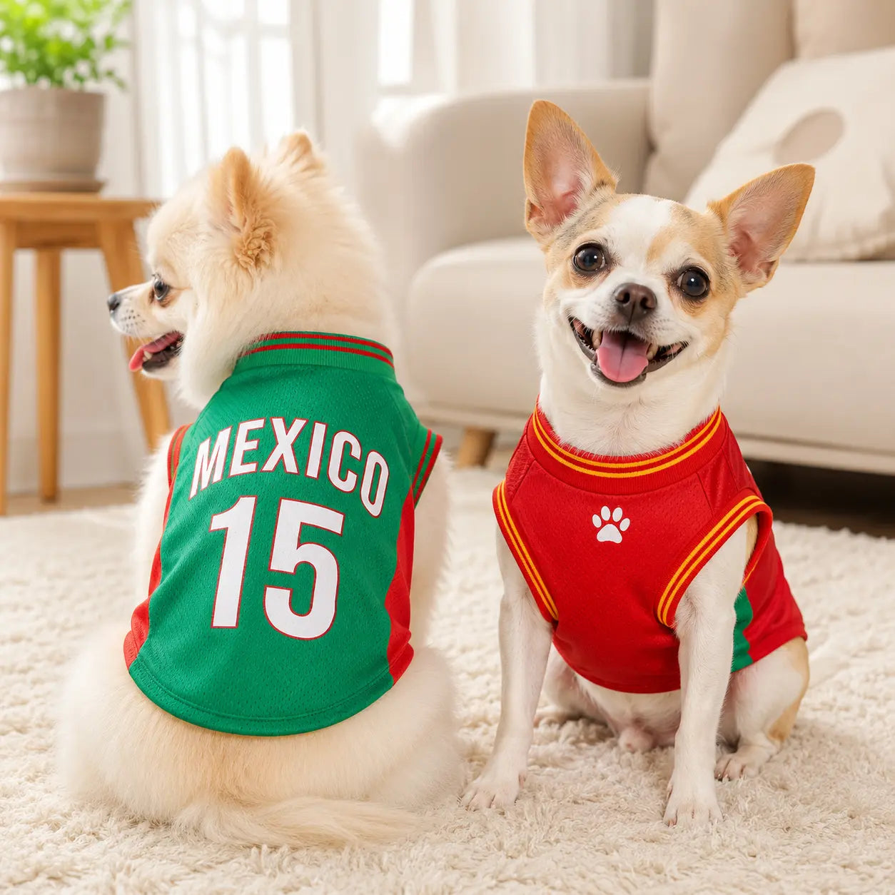 Adorable Mexico 15 Pet Jersey Shirt - Breathable Mesh Sports Vest for Small & Medium Dogs and Cats, Perfect for Daily Wear, Outdoor Adventures, and Special Occasions!