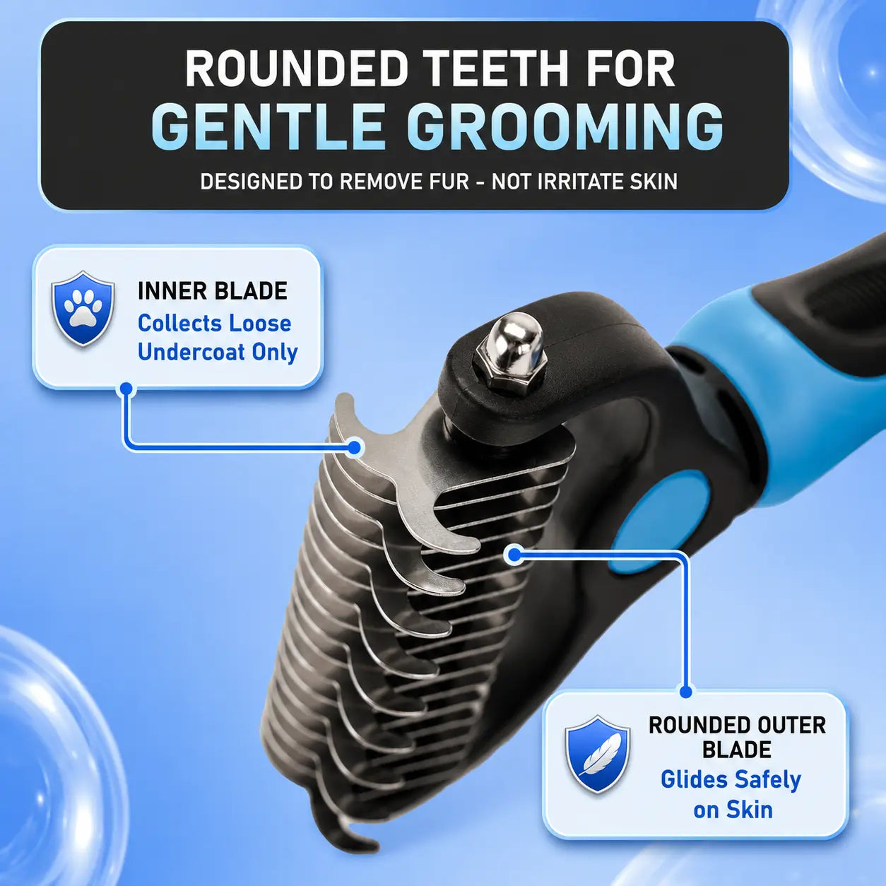 Ultimate Pet Grooming Rake - Double-Sided Deshedding & Dematting Tool for Dogs & Cats, Extra-Wide Brush Reduces Shedding by 95%!