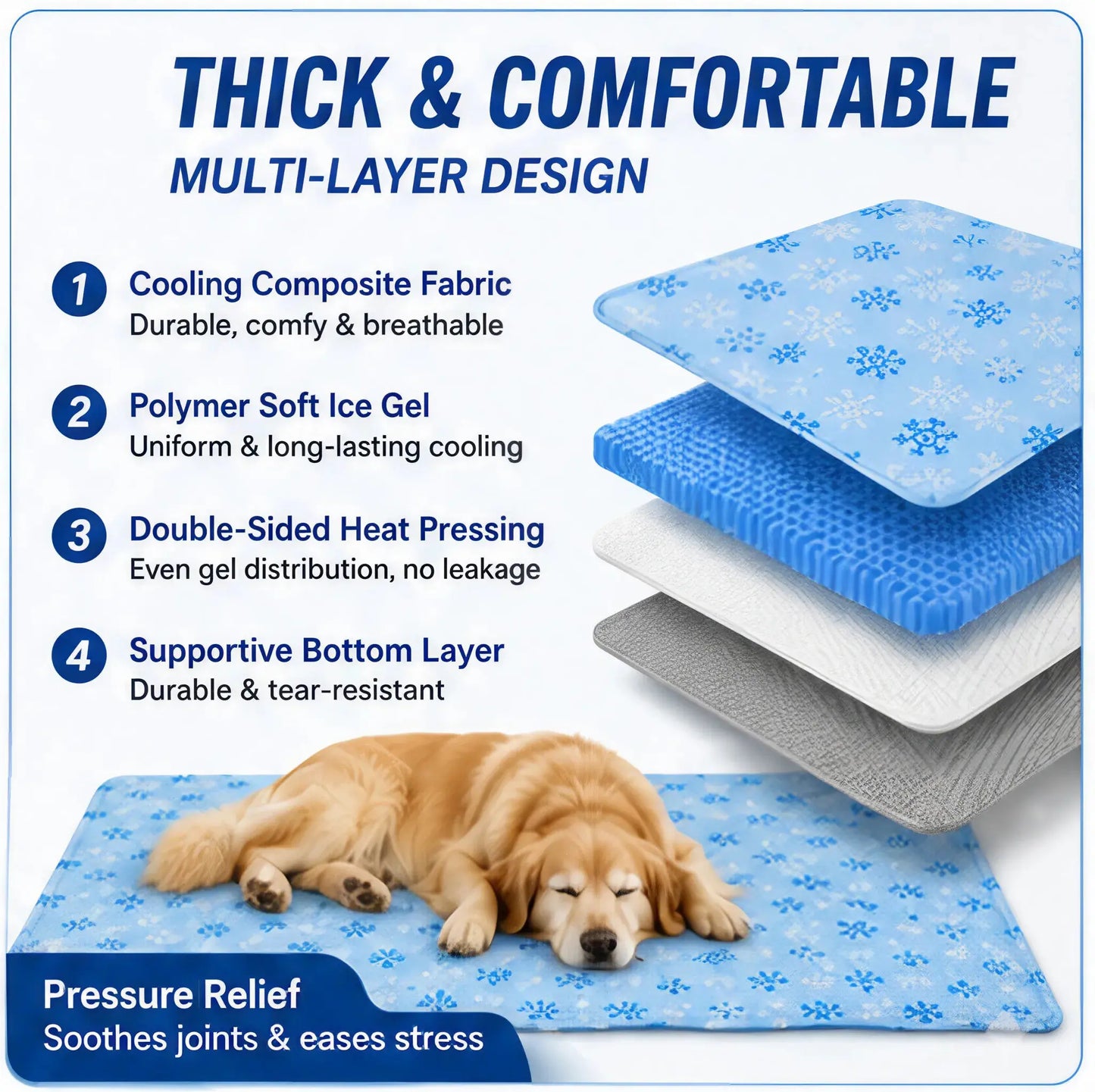 Ultimate Washable Pet Cooling Pad - No Gel, No Electricity, Non-Slip Summer Bed for Dogs & Cats, Waterproof Ice Silk, Perfect for Couch & Crate (Sizes S-L)