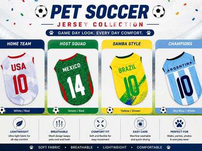 Stylish Pet Soccer Jersey - Perfect Game Day Outfit for Small to Medium Dogs and Cats!
