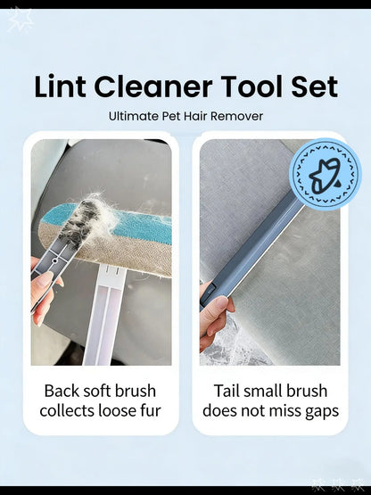 Ultimate 4-In-1 Pet Fur Remover Brush & Washable Cleaning Gloves Set for Effortless Indoor Hair Removal